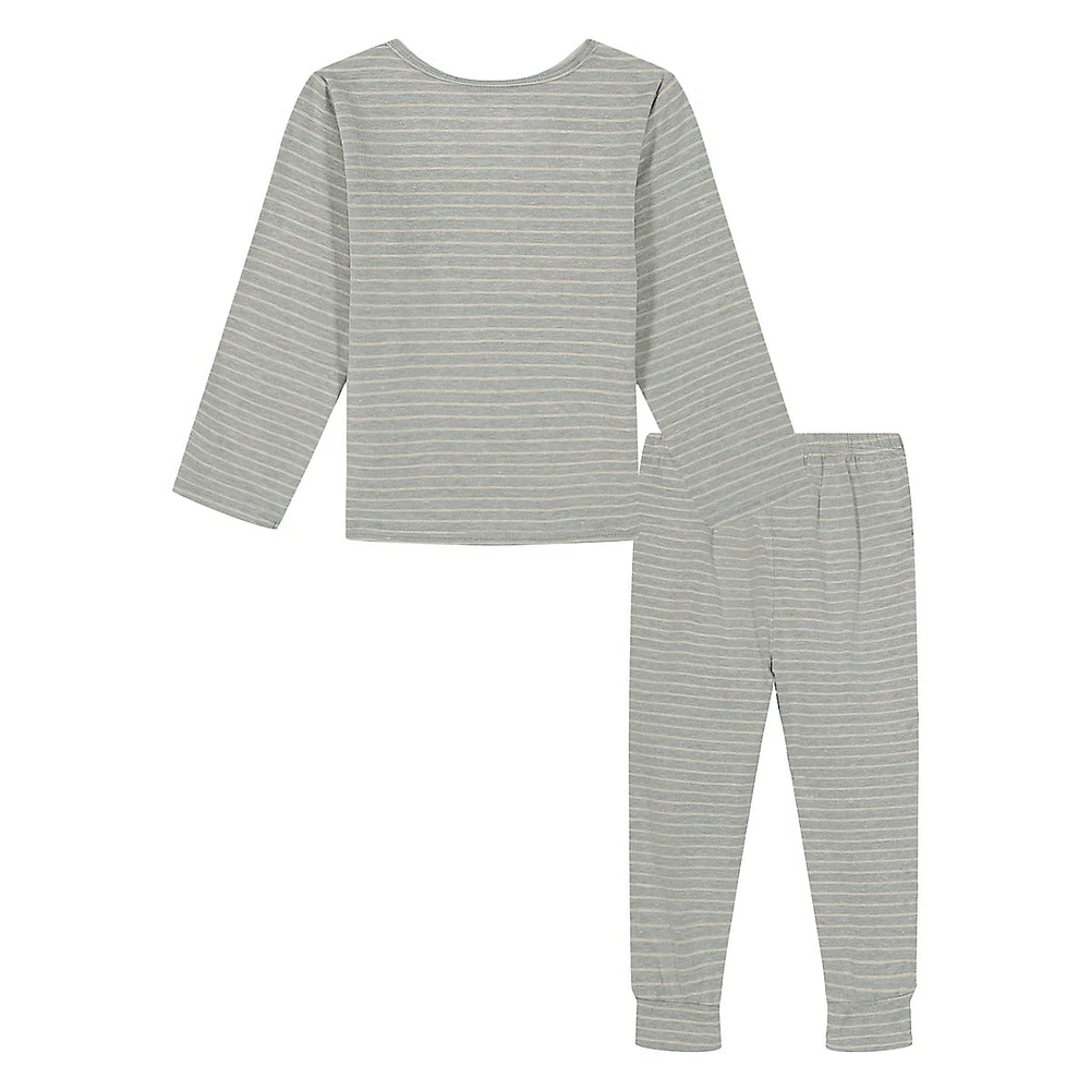 Baby Boy's 2-Piece Striped Henley & Jogger Set