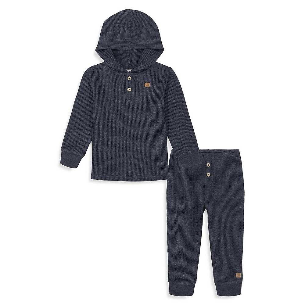 Baby Girl's Brushed Thermal Hoodie & Joggers Set