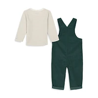 Baby Boy's 2-Piece Long-Sleeve T-Shirt & Cord Overalls Set