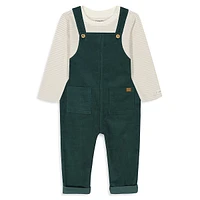 Baby Boy's 2-Piece Long-Sleeve T-Shirt & Cord Overalls Set