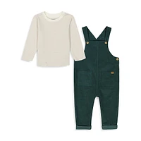 Baby Boy's 2-Piece Long-Sleeve T-Shirt & Cord Overalls Set