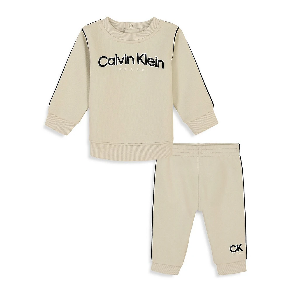 Baby Boy's 2-Piece Side-Stripe Fleece Jogger Set