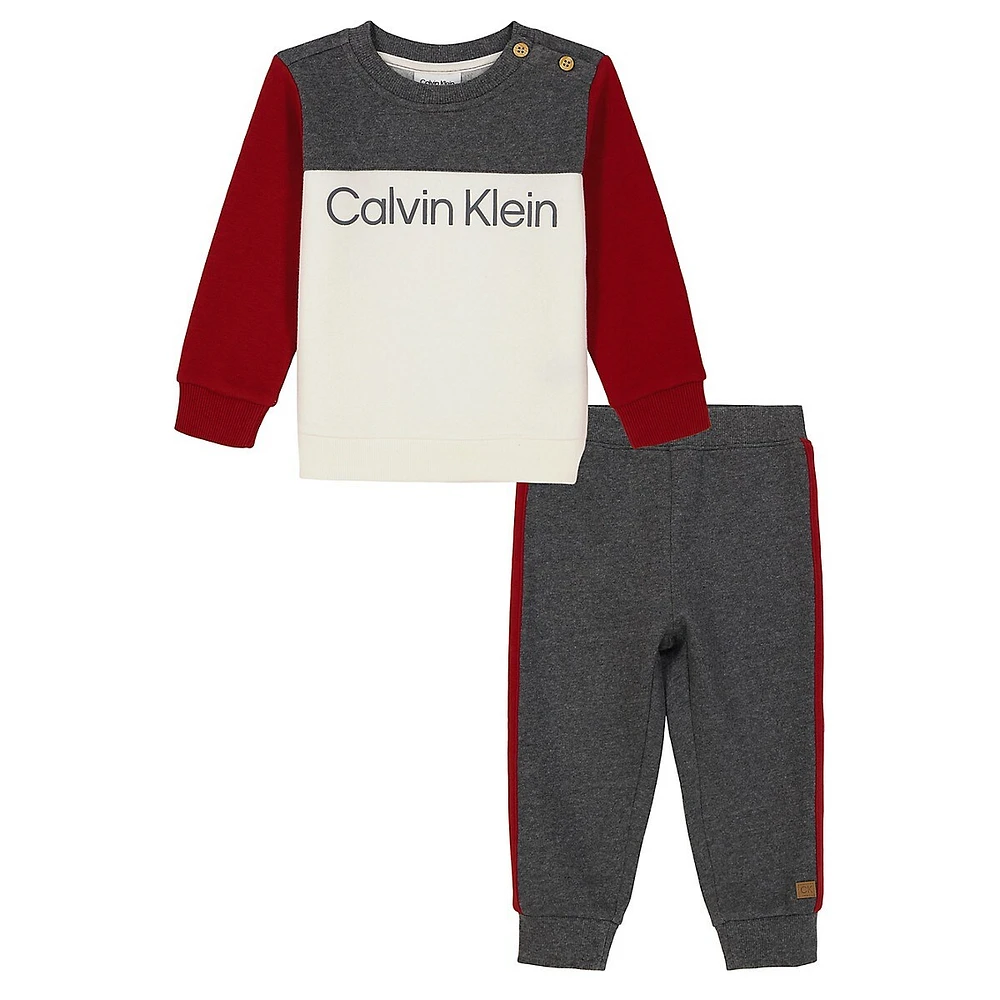 Baby Boy's Colourblock Fleece 2-Piece Sweatsuit