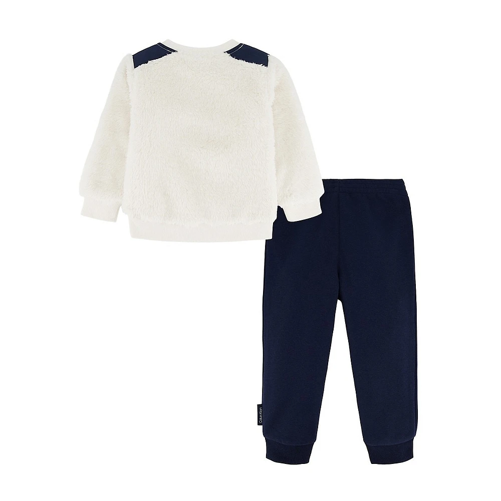 Ensemble 2 pièces pull et pantalon en fausse fourrure polaire pour bébé fille