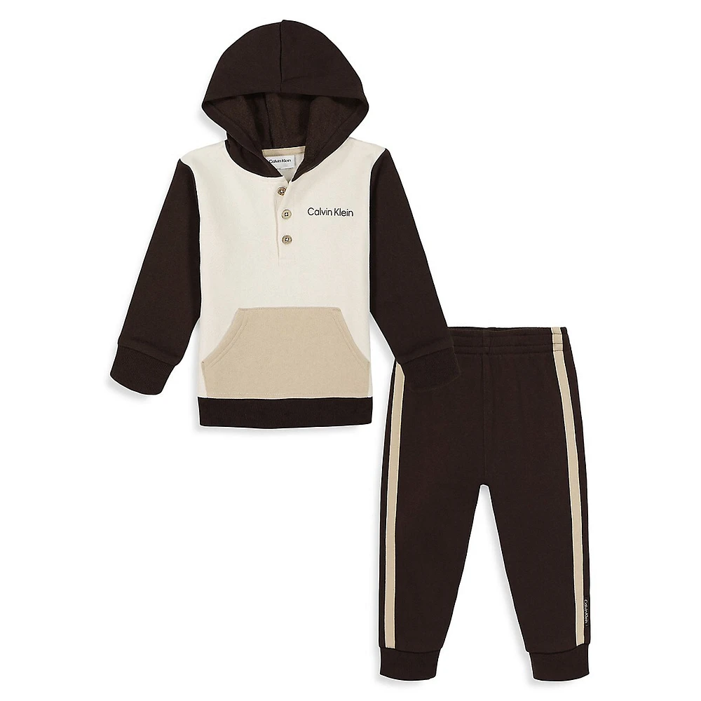 Baby Boy's 2-Piece Colourblock Hoodie & Joggers Set