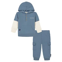 Baby Boy's 2-Piece Twofer Hoodie & Cargo Joggers Set