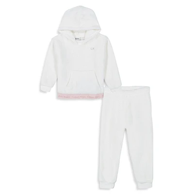 Baby Girl's 2-Piece Faux Shearling Hoodie Jogger Set