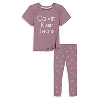 Little Girl's 2-Piece Logo Tunic & Legging Set