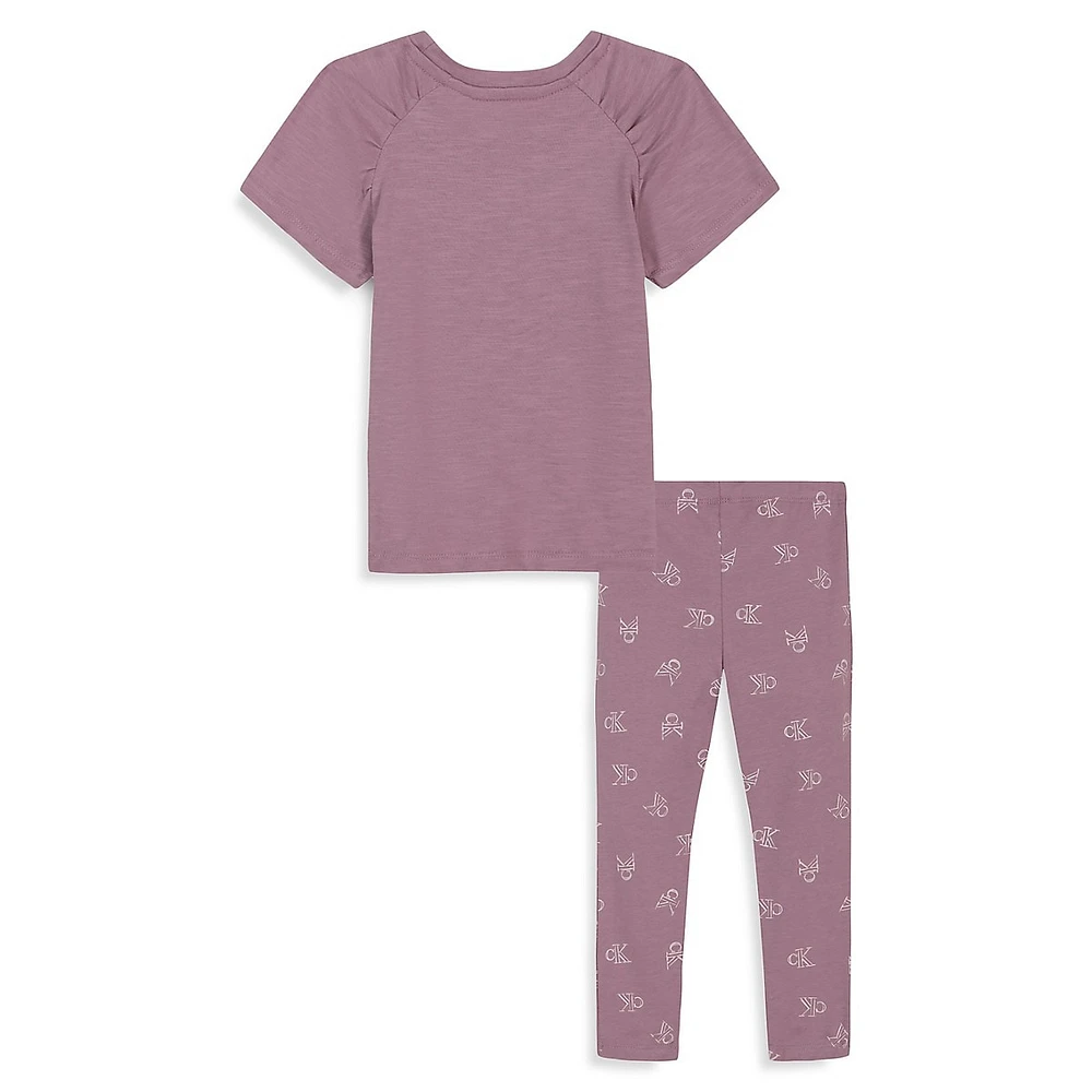 Girl's 2-Piece Logo Tunic & Legging Set