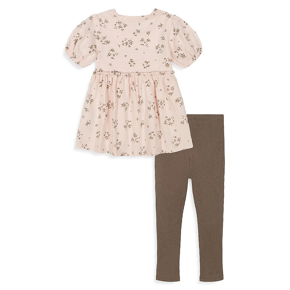 Little Girl's 2-Piece Printed Tunic Top & Legging Set