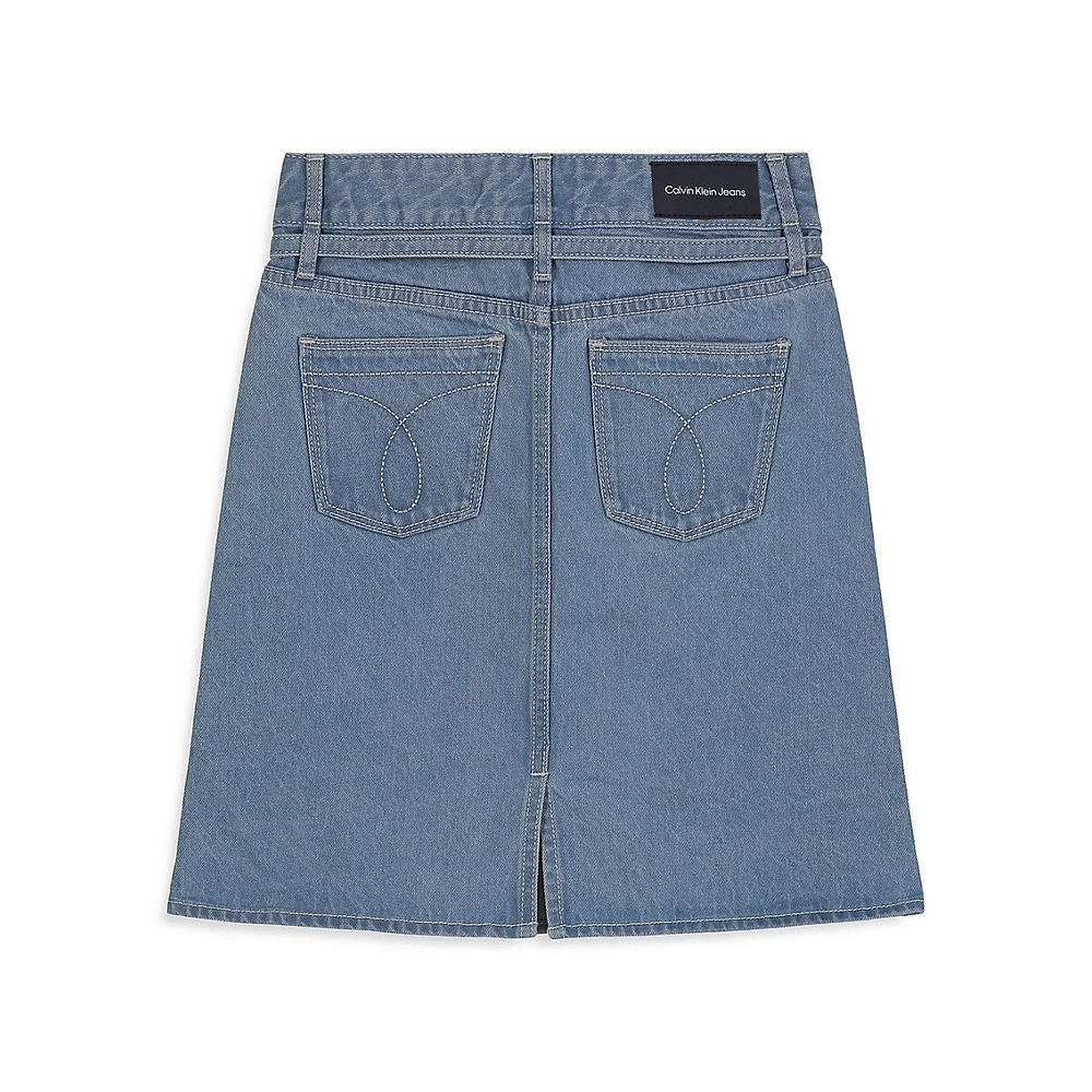 Girl's Knee-Length Denim Skirt