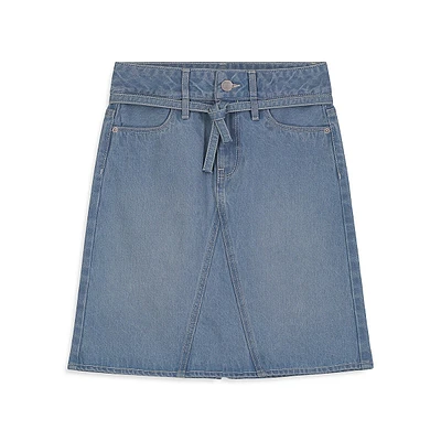 Girl's Knee-Length Denim Skirt