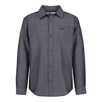 Boy's Solid Herringbone Pocket Shirt