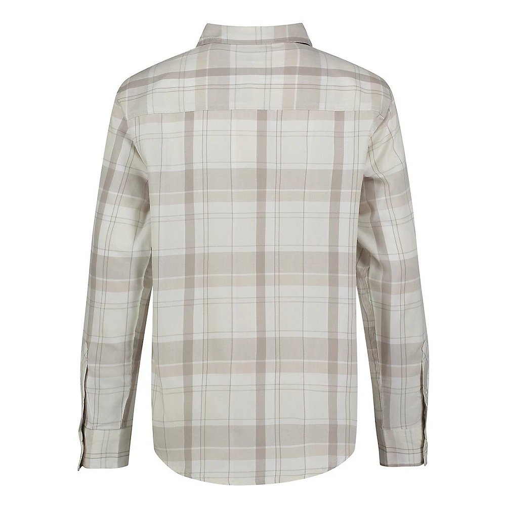 Boy's Neutral Plaid Shirt