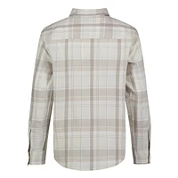 Boy's Neutral Plaid Shirt