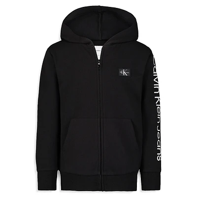 Boy's Logo-Sleeve Zip Hoodie