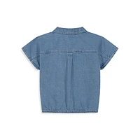 Girl's Short-Sleeve Denim Shirt