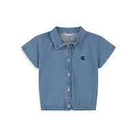 Girl's Short-Sleeve Denim Shirt