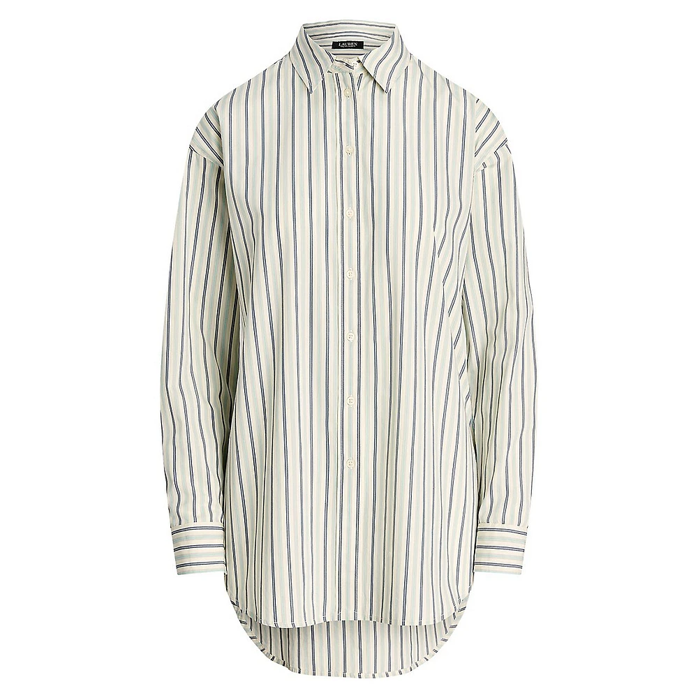 Oversized Striped Broadcloth Shirt