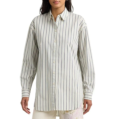Oversized Striped Broadcloth Shirt