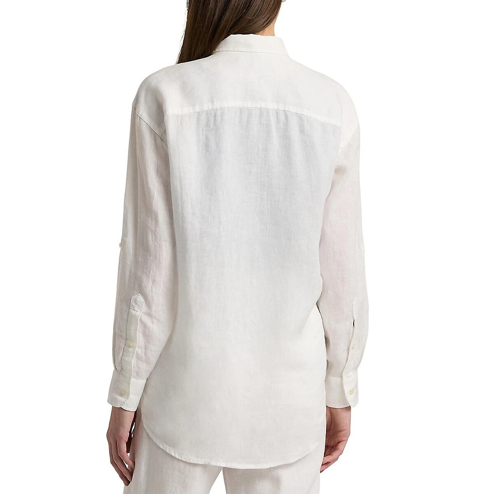 Chemise surdimensionnée à fleurs et pattes roulées