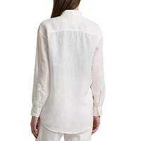 Chemise surdimensionnée à fleurs et pattes roulées
