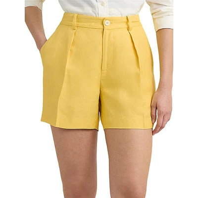 Short plissé à taille haute