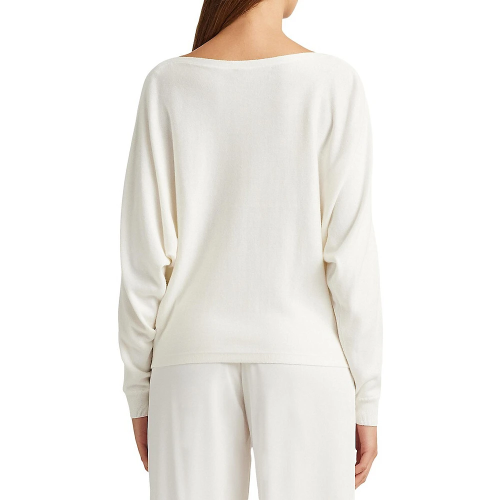 Relaxed-Fit Boatneck Dolman Sweater