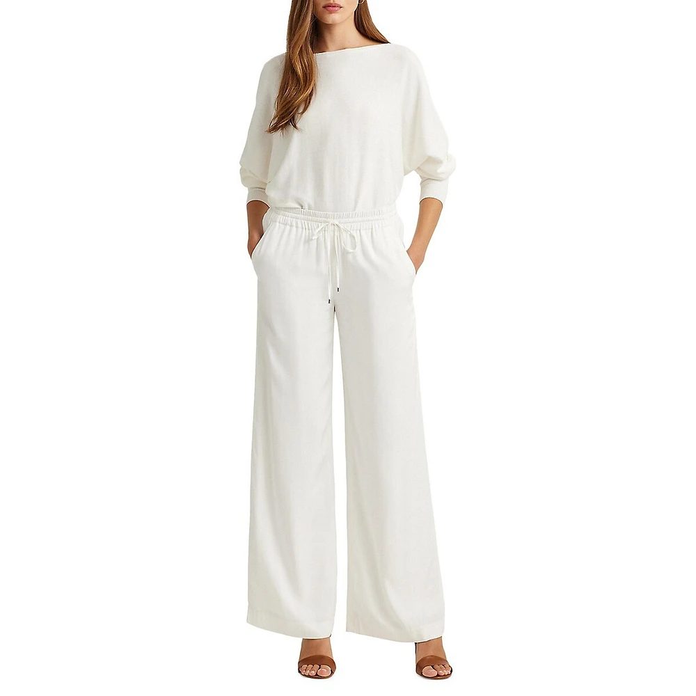 Relaxed-Fit Boatneck Dolman Sweater