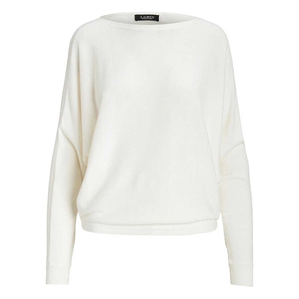Relaxed-Fit Boatneck Dolman Sweater