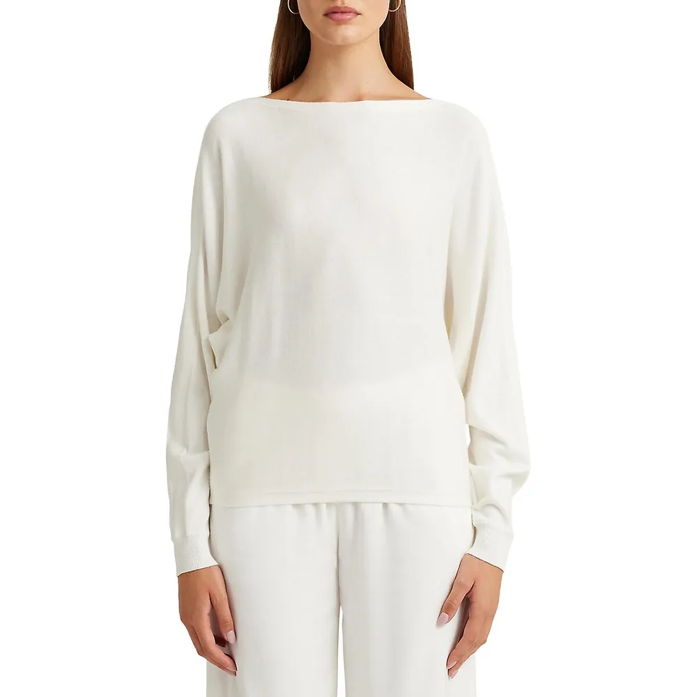Relaxed-Fit Boatneck Dolman Sweater