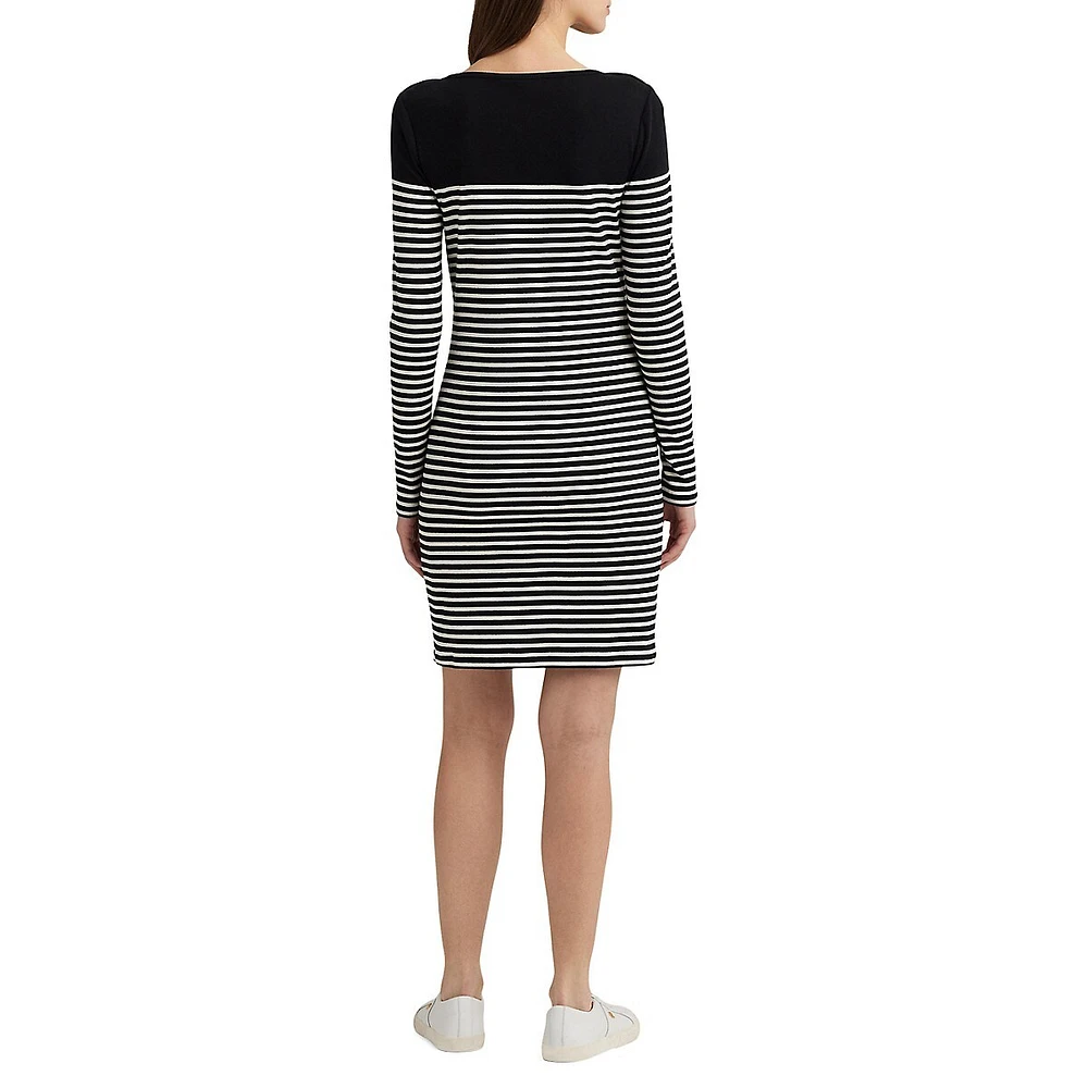 Breton Stripe Boatneck Shift Dress