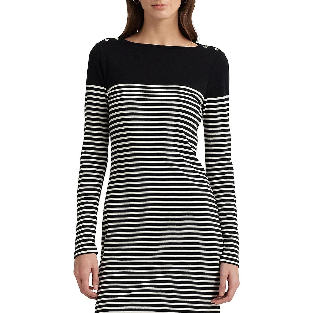 Breton Stripe Boatneck Shift Dress