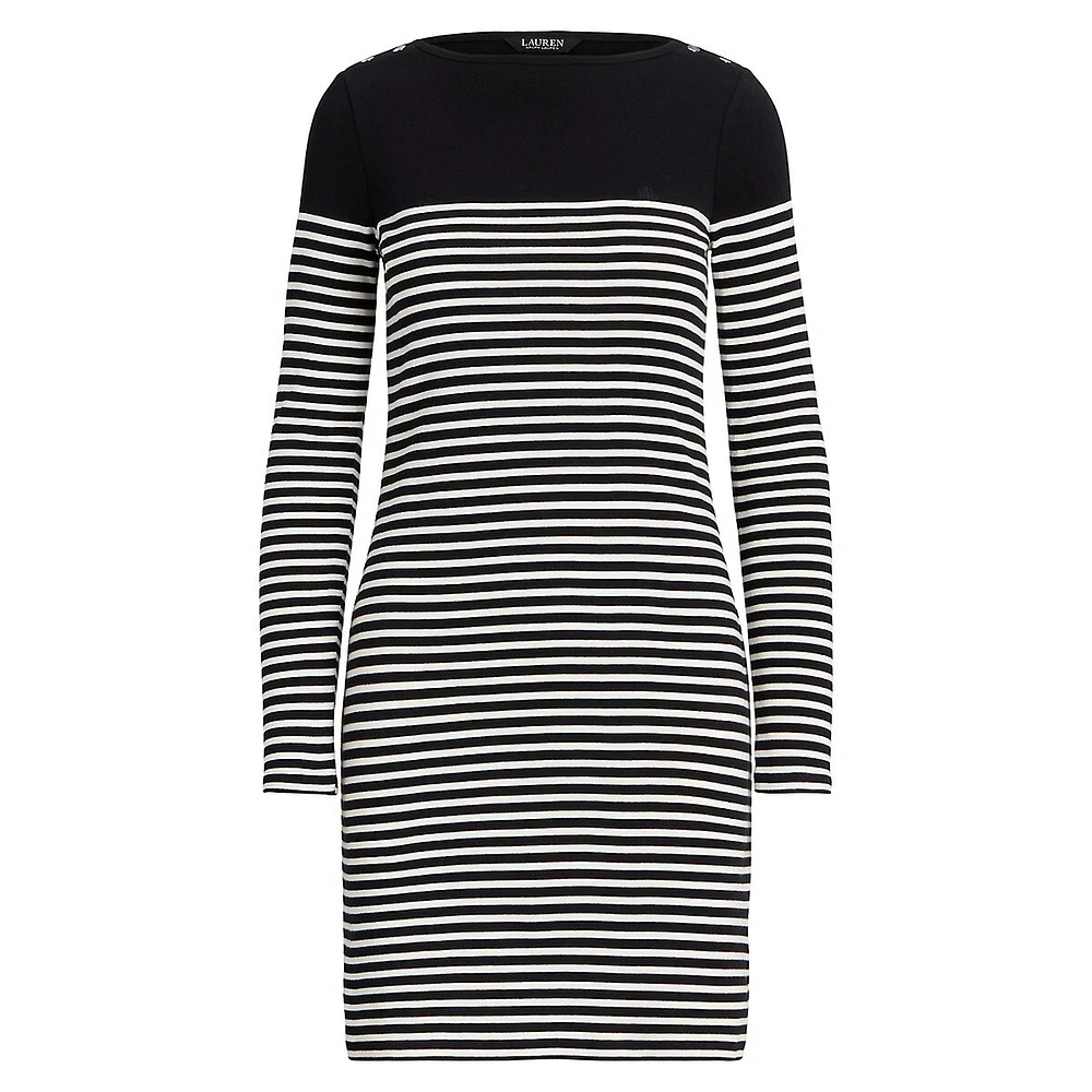 Breton Stripe Boatneck Shift Dress