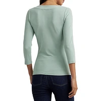 Surplice V-Neck Ruched Jersey Top