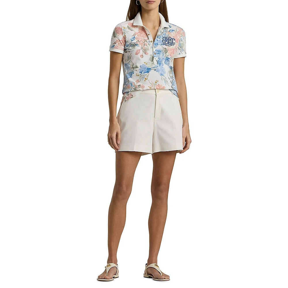 Polo Slim Fit à logo floral brodé