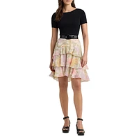 Tiered Floral Mini Skirt