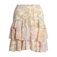 Tiered Floral Mini Skirt