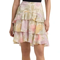 Tiered Floral Mini Skirt