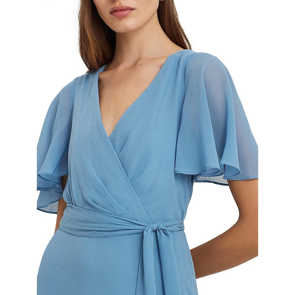 Robe surplis en georgette froissée