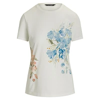 Eyelet-Monogram Floral T-Shirt