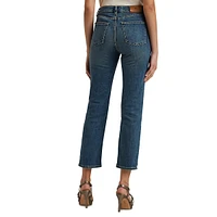 ​High-Rise Straight Ankle Jeans