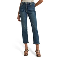 ​High-Rise Straight Ankle Jeans