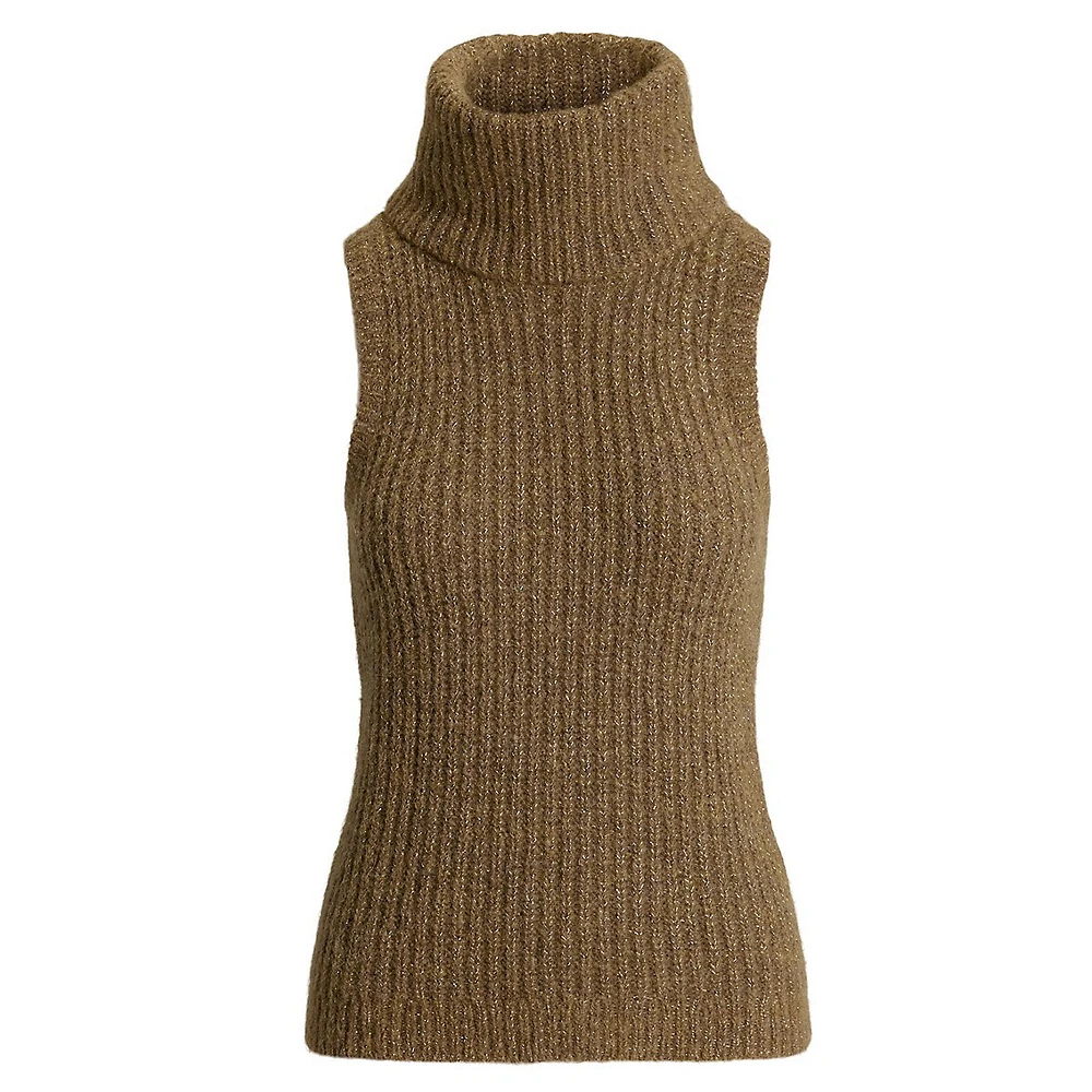 Wool & Alpaca-Blend Sleeveless Turtleneck Sweater