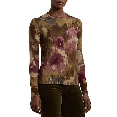 Slim-Fit Floral Crewneck Sweater