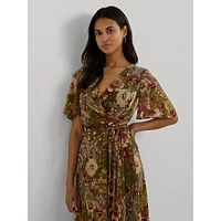 Floral Crinkle Georgette Midi Dress