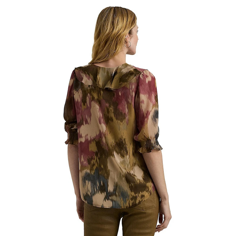 ​Floral Georgette Ruffle Blouse