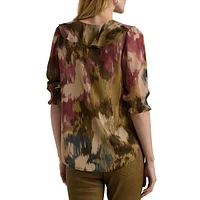 ​Floral Georgette Ruffle Blouse