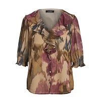 ​Floral Georgette Ruffle Blouse