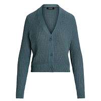 Textured-Knit Cropped Cardigan